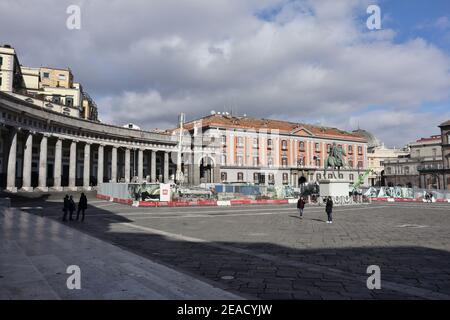 Napoli - Scorcio del cantiere auf der Piazza del Plebiscito Stockfoto