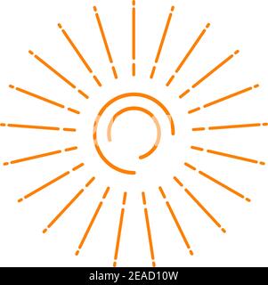 Einfache Linie Sun Logo Design Symbol Vektor Illustration Vorlage Stock Vektor