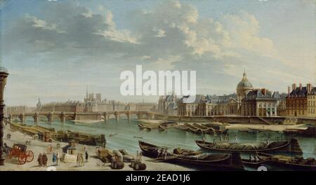 Nicolas-Jean-Baptiste Raguenet, EIN Blick auf Paris mit dem Île de la Cité - Stockfoto