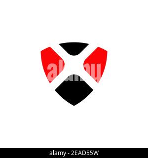 X-Brief mit Schild Form Vektor Illustration Vorlage integriert Stock Vektor