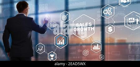 Business Development zu Erfolg und Wachstum Wachstum Konzept Stockfoto