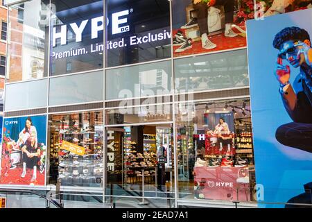 Hype-Einzelhandelsgeschäft am World Square im Stadtzentrum von Sydney, NSW, Australien Stockfoto