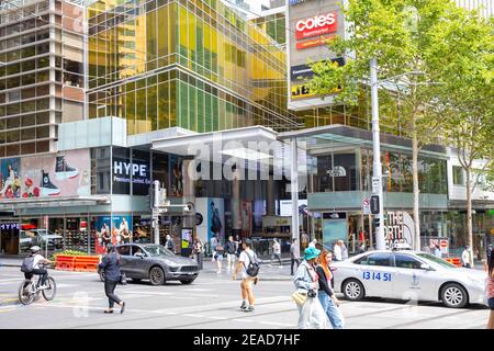 World Square in Sydney CBD mit Geschäften und Büros in Mixed Use Development, Sydney, Australien Stockfoto