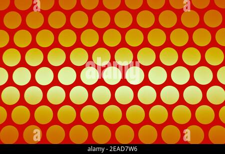 Geometrisches Muster der Aufzugsdecke in leuchtendem Orange und Farbverlauf gelb Stockfoto