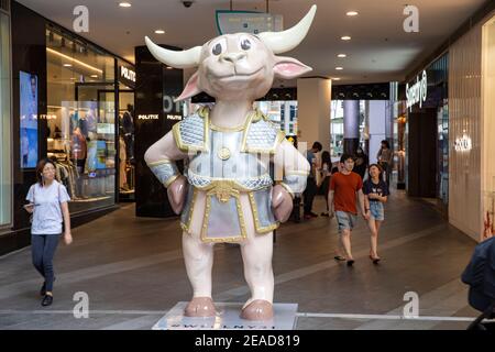 Jahr der Ox am World Square Sydney, große gemischt Nutzung Stadtentwicklung von Büros, Geschäften und Geschäften in Sydney Stadtzentrum, NSW, Australien Stockfoto