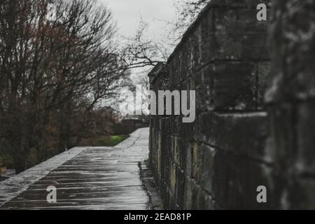 York Roman Walls, Yorkshire, England, Großbritannien. Stockfoto