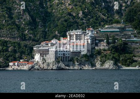 Grigoriou Kloster, Athos-Halbinsel, Berg Athos, Chalkidiki, Griechenland Stockfoto