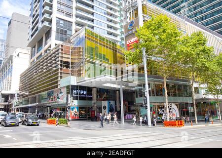 World Square gemischte Nutzung Entwicklung von Geschäften und Büros in Stadtzentrum von Sydney, NSW, Australien Stockfoto