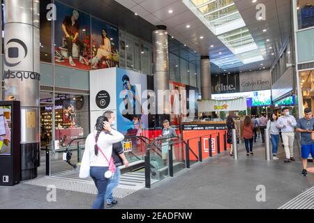 World Square in der George Street im Stadtzentrum von Sydney Spazieren Sie durch das Einkaufsviertel Sydney, NSW, Australien Stockfoto