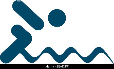 Swimmer Logo Design inspirierende Vektor-Vorlage Stock Vektor