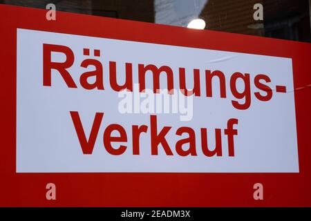 Schild für Freiverkauf, Dülmen, Nordrhein-Westfalen, Deutschland, Europa Stockfoto