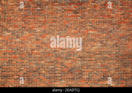 Alte große rote Backsteinmauer Hintergrund, Stock Foto Bild Stockfoto