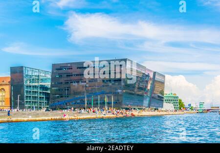 Die Königliche Bibliothek von Kopenhagen in dänemark, auch bekannt als der Schwarze Diamant. Stockfoto