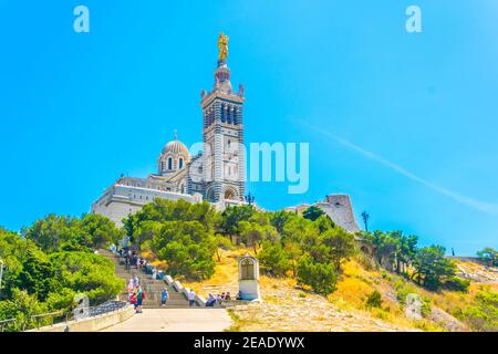 Basilika Notre-Dame de la Garde in Marseille, Frankreich Stockfoto