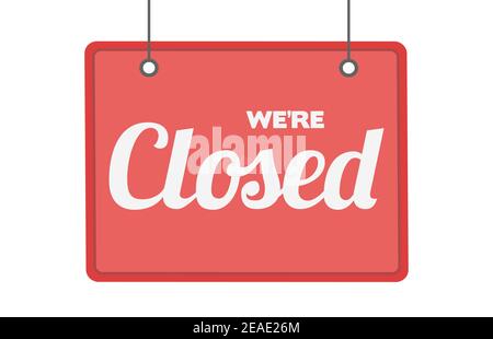 Leider sind wir geschlossen hängende Zeichen Vektor-Illustration Stock Vektor