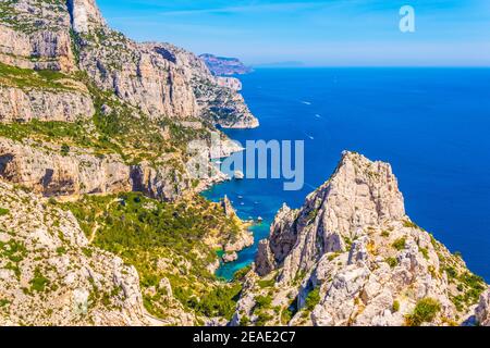 Calanque Sugiton bei Les Calanques Nationalpark in Frankreich Stockfoto