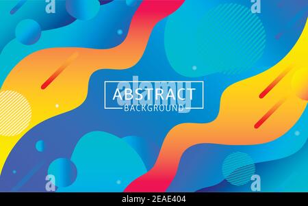 Abstraktes Design mit dynamischen, flüssigen Formen. Bunte Flüssigkeit Stil Hintergrund für Landing Page, Web-Banner, Wallpaper. Vektorgrafik. Stock Vektor