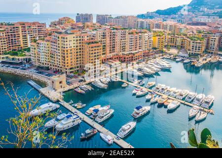 Port de Fontvieille in Monaco Stockfoto