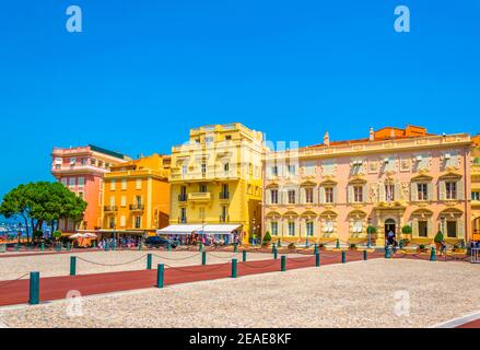 Historische Gebäude am Place du Palais in Monaco Stockfoto
