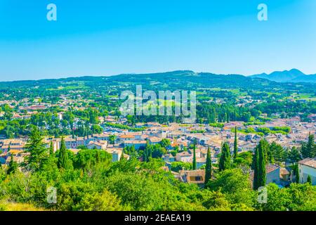 Luftaufnahme von Vaison-la-Romaine in Frankreich Stockfoto