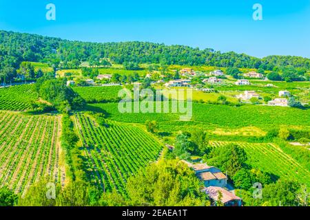 Luftaufnahme von Vaison-la-Romaine in Frankreich Stockfoto