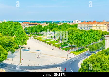 Esplanade Charles de Gaulle in Nimes, Frankreich Stockfoto