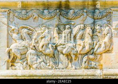 Les Antiques Denkmal, das ein Teil der Glanum archäologischen ist Standort in der Nähe von Saint Remy de Provence in Frankreich Stockfoto