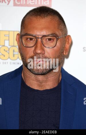LONDON, GROSSBRITANNIEN - 30. Aug 2018: Dave Bautista nimmt an der Weltpremiere von "Final Score" im Ham Yard Hotel am 30. August 2018 in London, England, Teil Stockfoto