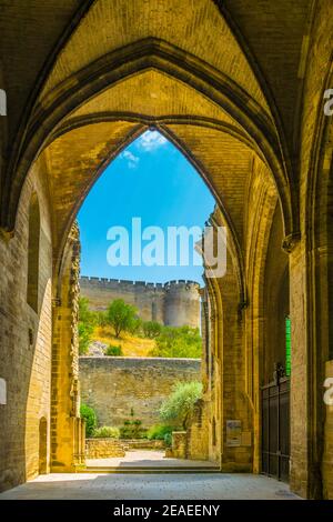 Fort Saint Andre aus dem alten kartäuserkloster Chartreuse de Villeneuve lez Avignon, Frankreich Stockfoto