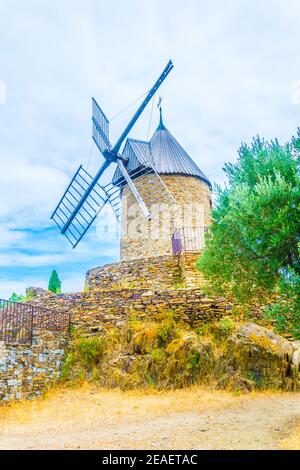 El Moli de Cotlliure - Windmühle in der französischen Stadt Collioure Stockfoto