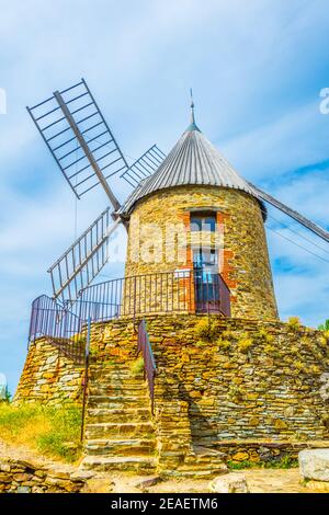 El Moli de Cotlliure - Windmühle in der französischen Stadt Collioure Stockfoto