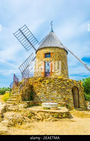 El Moli de Cotlliure - Windmühle in der französischen Stadt Collioure Stockfoto