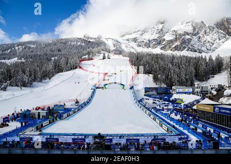 Cortina (BL, Italien. Februar 2021, 9th. Cortina (BL), Italien, Vertigine, 09. Februar 2021, Warten ist vorbei die Damen SG ist bereit für den Start in Cortina d'Ampezzo während 2021 FIS Alpine World SKI Championships - Super Giant - Herren - Alpine Ski Race Credit: Luca Tedeschi/LPS/ZUMA Wire/Alamy Live News Stockfoto