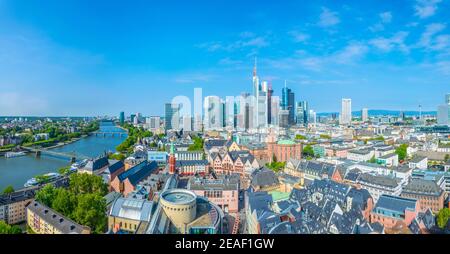 Luftaufnahme des Zentrums von Frankfurt, Deutschland Stockfoto