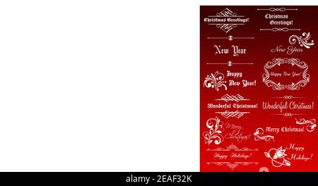 Weihnachten und Neujahr dekorative Elemente für Urlaub Design Stock Vektor