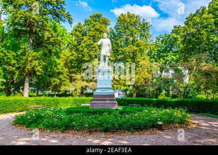 Statue von Kaiser Wilhelm in Wiesbaden Stockfoto