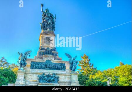 Niederwalddenkmal bei Rüdesheim am Rhein in Deutschland Stockfoto