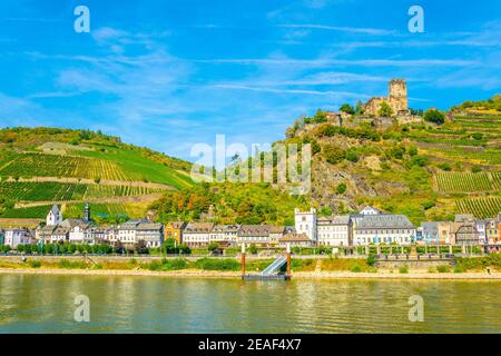 Kaub Stadt am Rhein, Deutschland Stockfoto