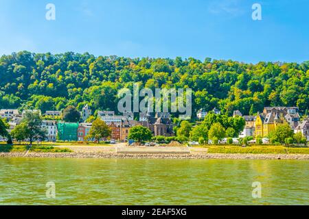 Stadtbild von St. Goar in Deutschland Stockfoto