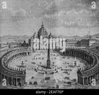 rome Place saint pierre, 1792-1804,histoire de france par henri martin,editeur furne 1850 Stockfoto