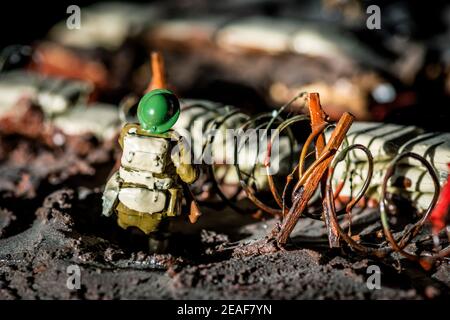 Miniatur Modals des Weltkrieges 1 Soldaten in Schützengräben. Juli 1914 bis 11 November 1918.. Stockfoto