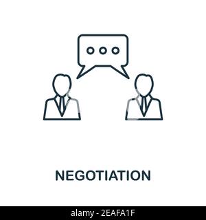 Verhandlungssymbol. Einfaches Element aus der Sammlung des Geschäftsmanagements. Kreatives Verhandlungszeichen für Webdesign, Vorlagen, Infografiken und mehr Stock Vektor
