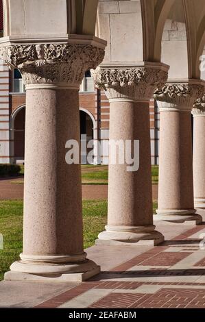 Säulen in Lovett Hall an der Rice University, Houston, Texas, USA Stockfoto
