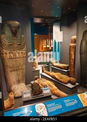 Alte Ägypten-Sammlung, historische Artefakte im World Museum, Liverpool, England Stockfoto