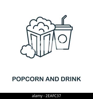 Popcorn und Getränk Ikone. Einfaches Element aus der Kinokollektion. Creative Popcorn und Drink Icon für Web-Design, Vorlagen, Infografiken und vieles mehr Stock Vektor