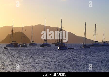 Guadeloupe und Les Saintes Inseln. Segeln in der Karibik. Stockfoto