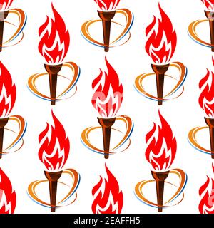 Nahtloses Muster mit Fackelfeuer für sportliches Design Stock Vektor