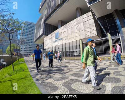 RIO DE JANEIRO BRASILIEN - 20. DEZEMBER 2017: Petrobras Hauptsitz in Rio de Janeiro, staatliche Ölgesellschaft in Brasilien. Stockfoto