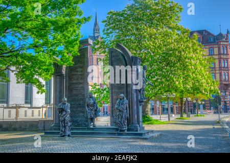 Denkmal von Gottingen Sieben in Hannover, Deutschland Stockfoto