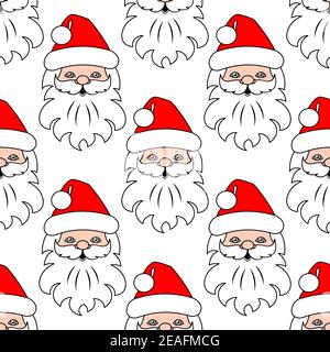 Weihnachten nahtlose Muster Hintergrund mit Santa Kopf für Winterurlaub Design Stock Vektor